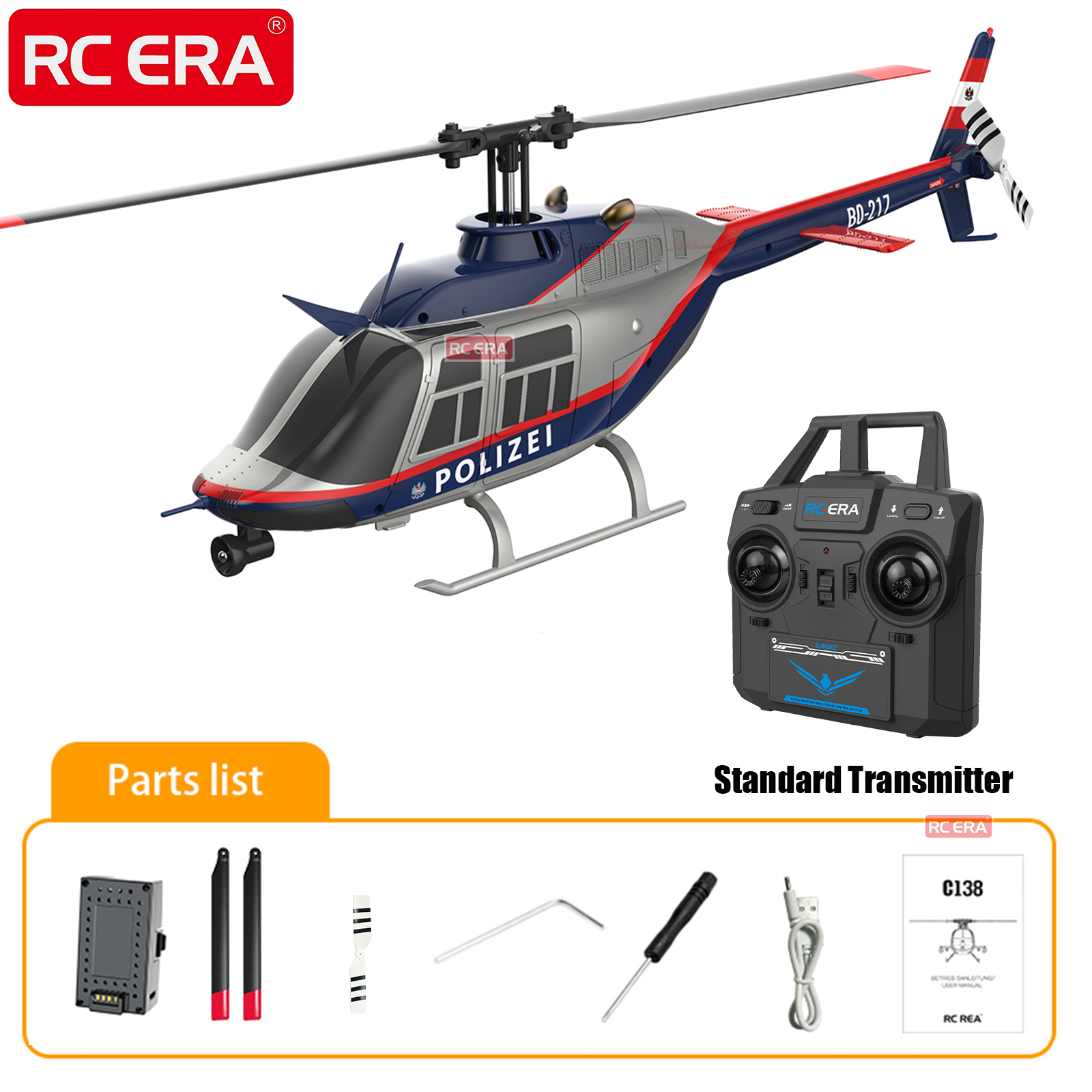 RC ERA C138 BELL 206 Jet Range - Rc Helicopter Gyro recension och pris
