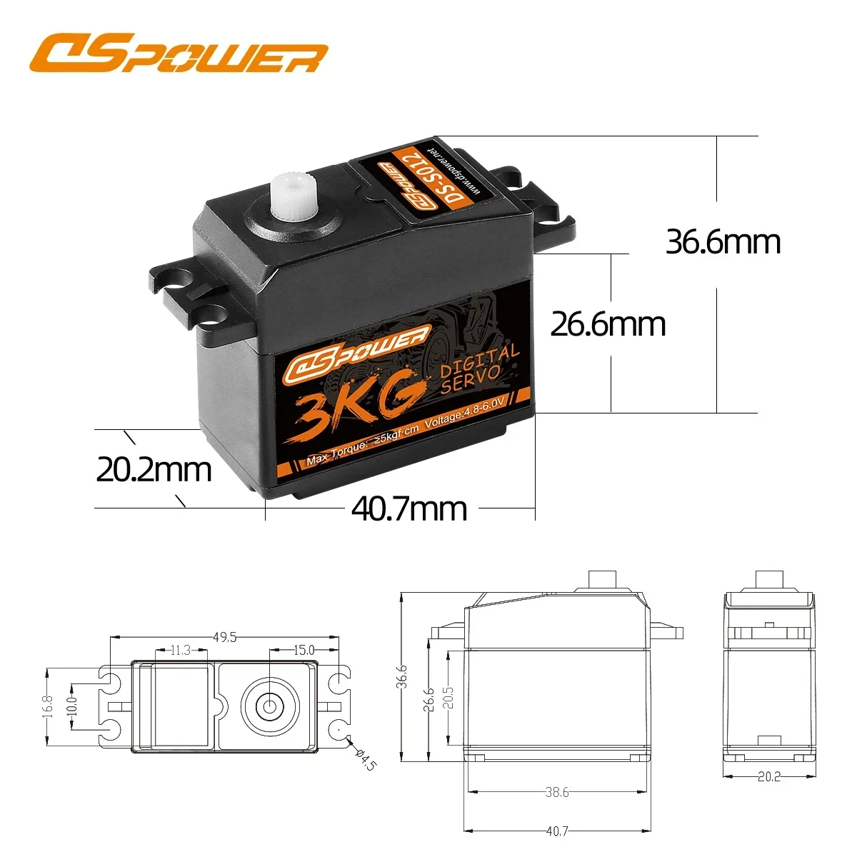 DSpower 3KG Plastic Gear Water - Rc Helicopter Servo recension och pris