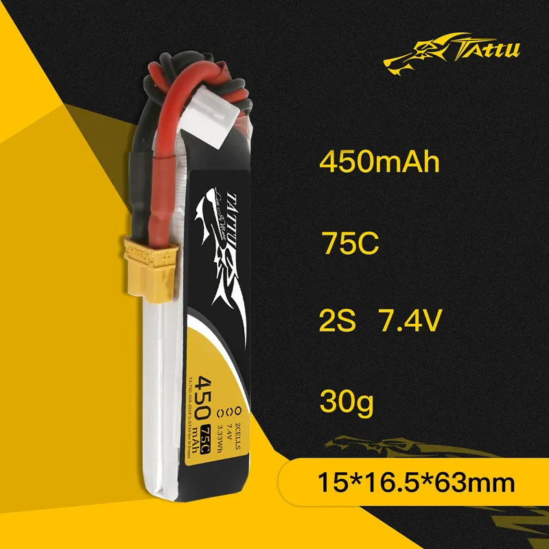 3Pcs NEW TATTU 450/500/550mAh  - Rc Helicopter Battery recension och pris