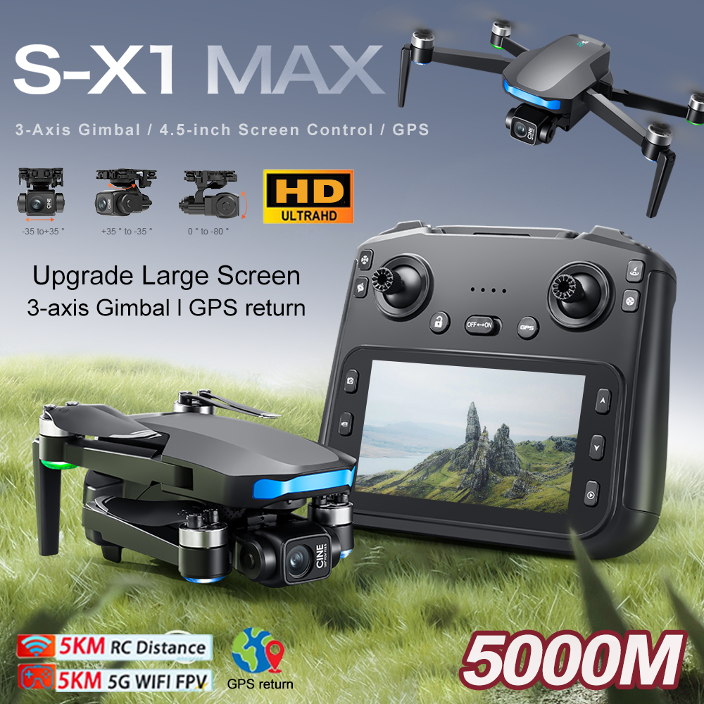 New S-X1 MAX Drone GPS 8K Prof - Rc Helicopter Case recension och pris