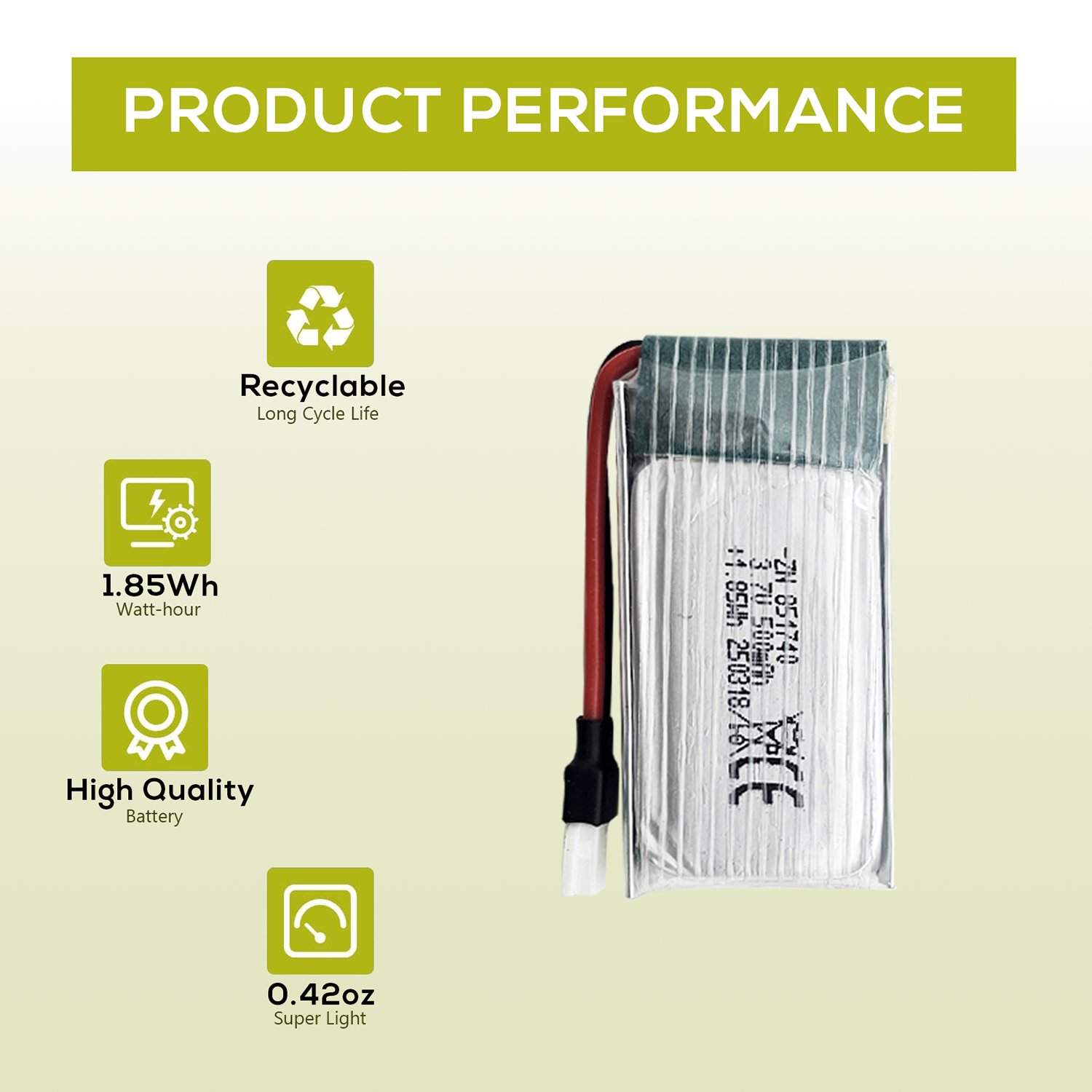 5Pcs 3.7V 500mAh LiPo Batterie - Rc Helicopter Charger recension och pris